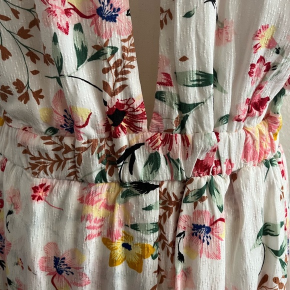 GB Floral V-Neck Romper Maxi Dress L - Picture 9 of 16